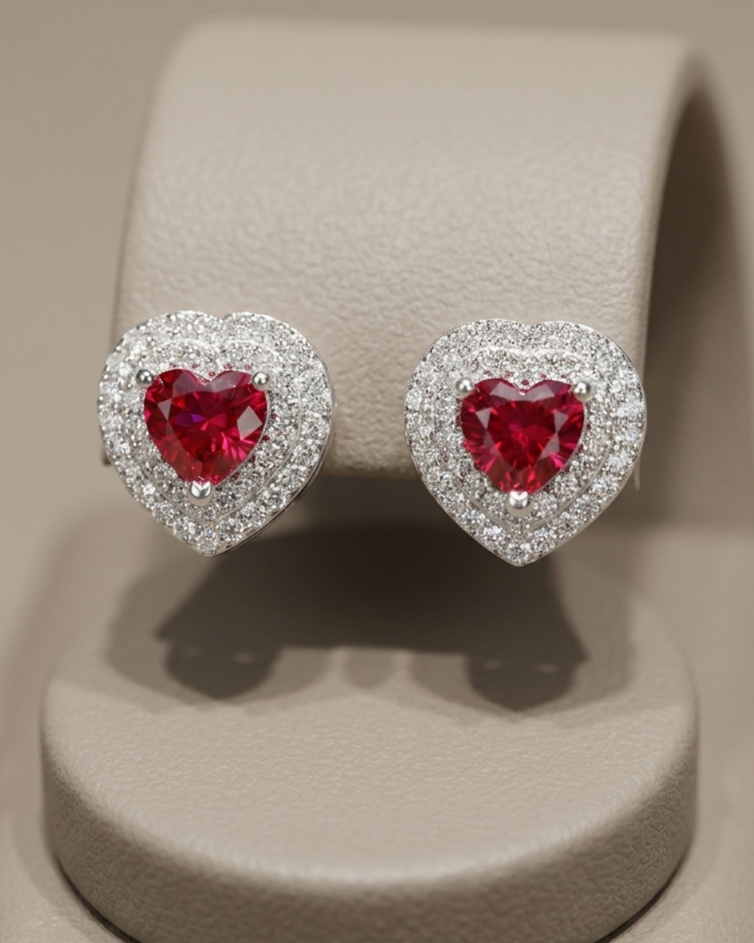 Heart Stud Earrings Sterling Silver