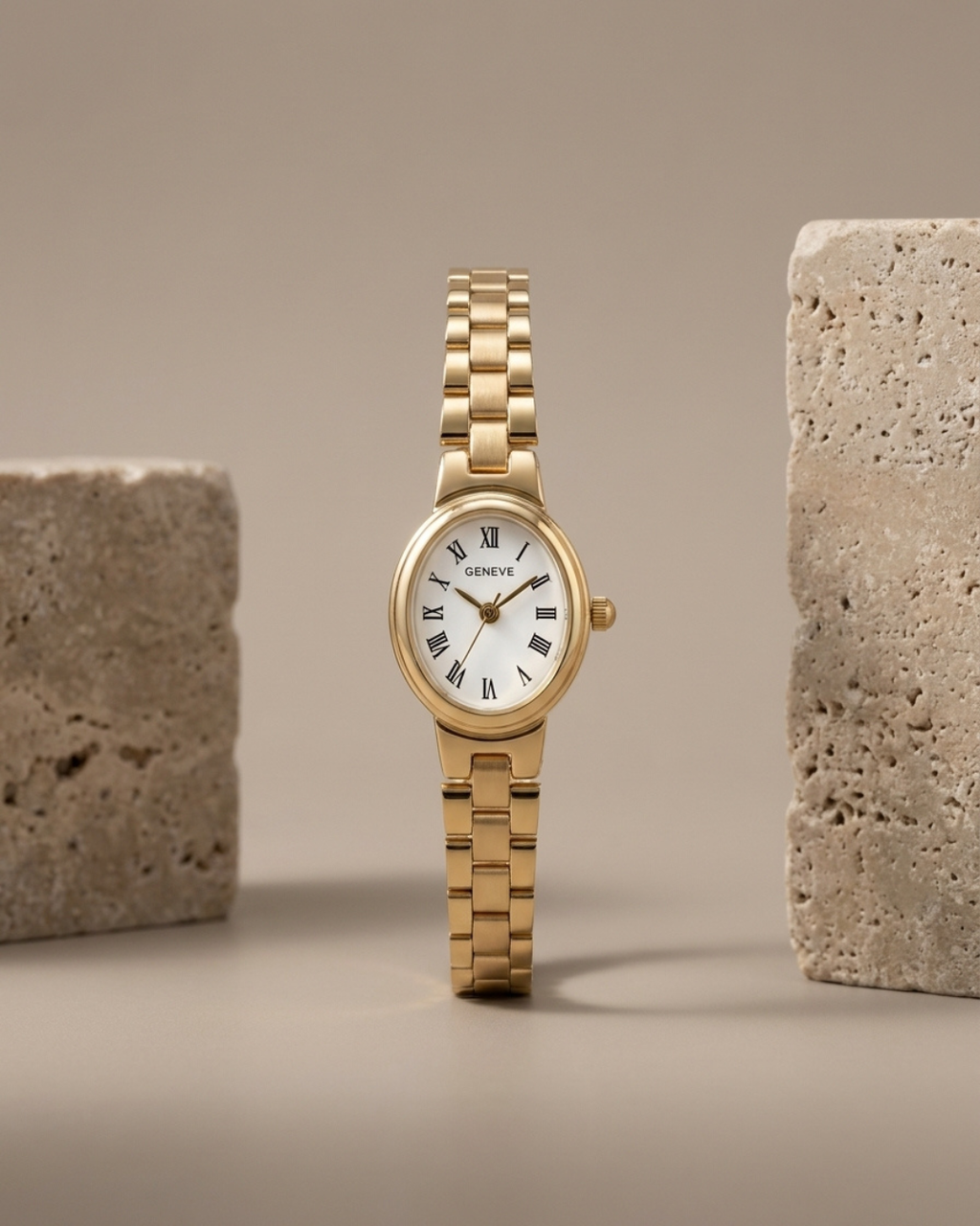 Geneve Classic Oval Gilded Watch