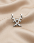 925 Sterling Silver Crossed Swords Pendant
