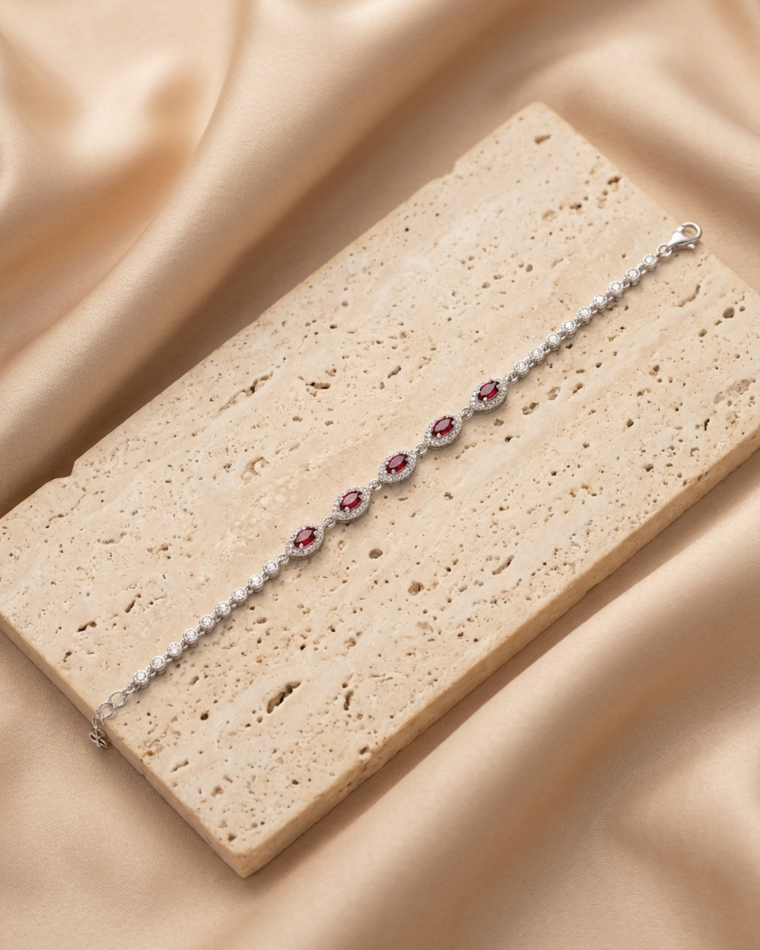 Ruby Red Marquise Tennis Bracelet