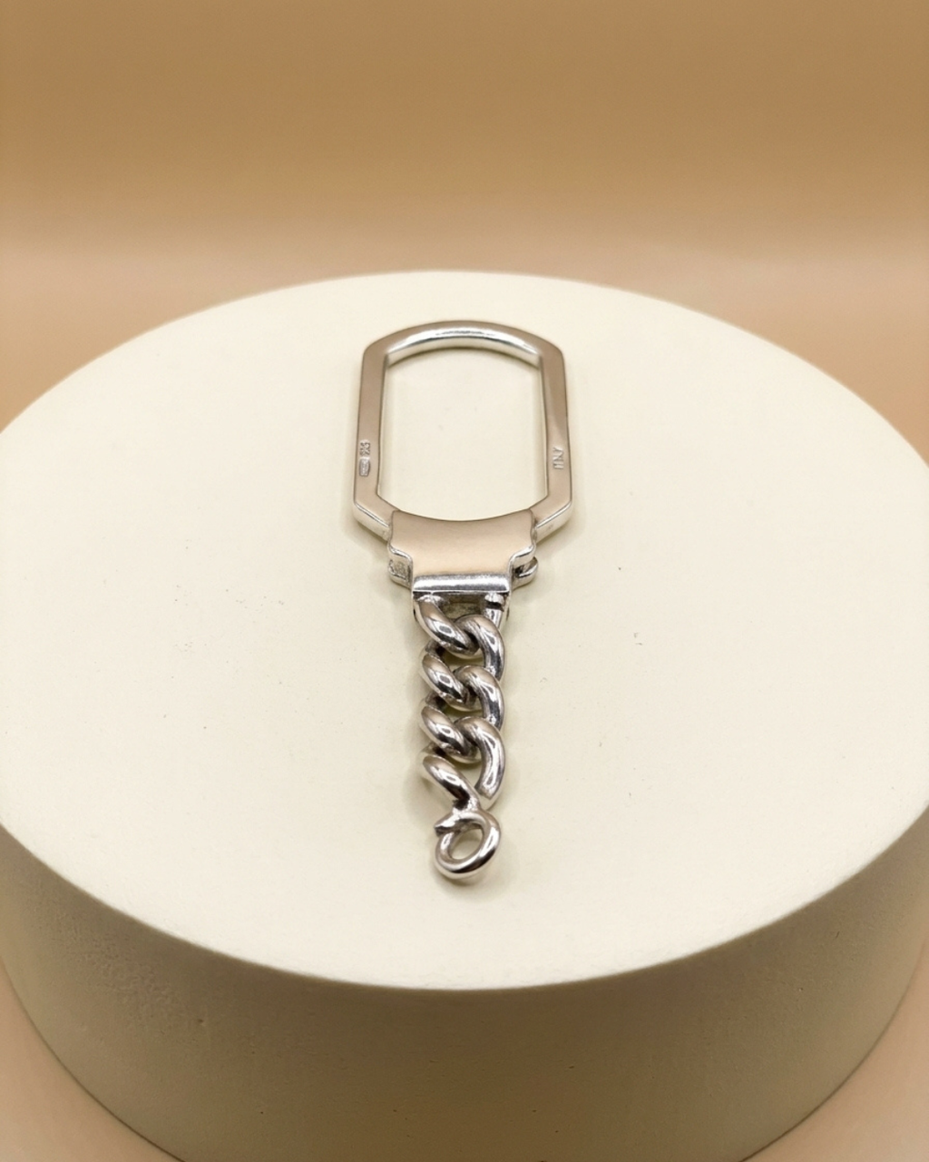 Sterling Curb Link Silver Keychain