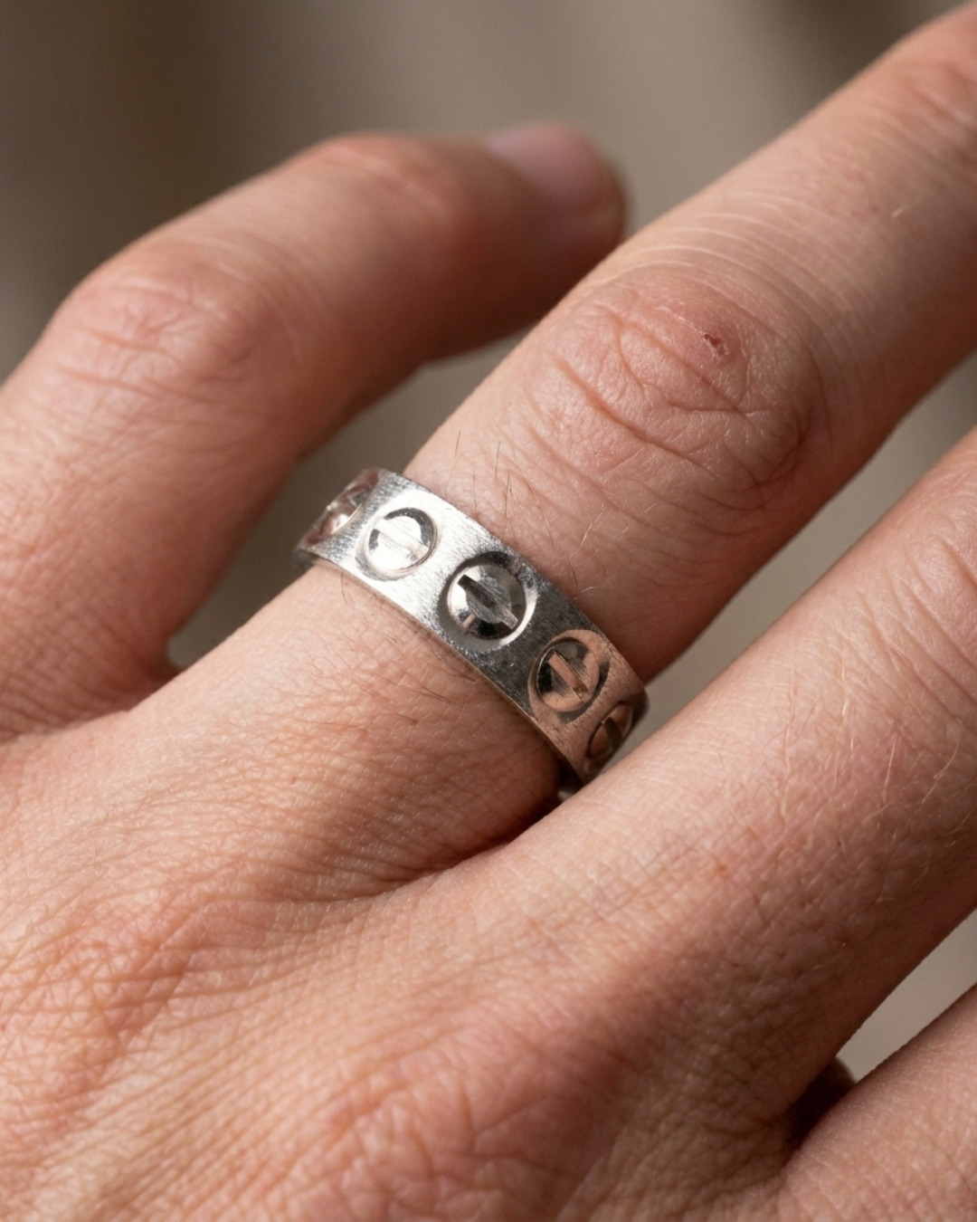 Frost Textured Men’s Dibla Ring with Inset Stones