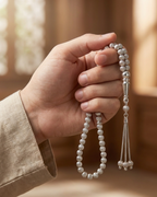 Textured 66-Bead Misbaha Tasbeeh Sterling Silver