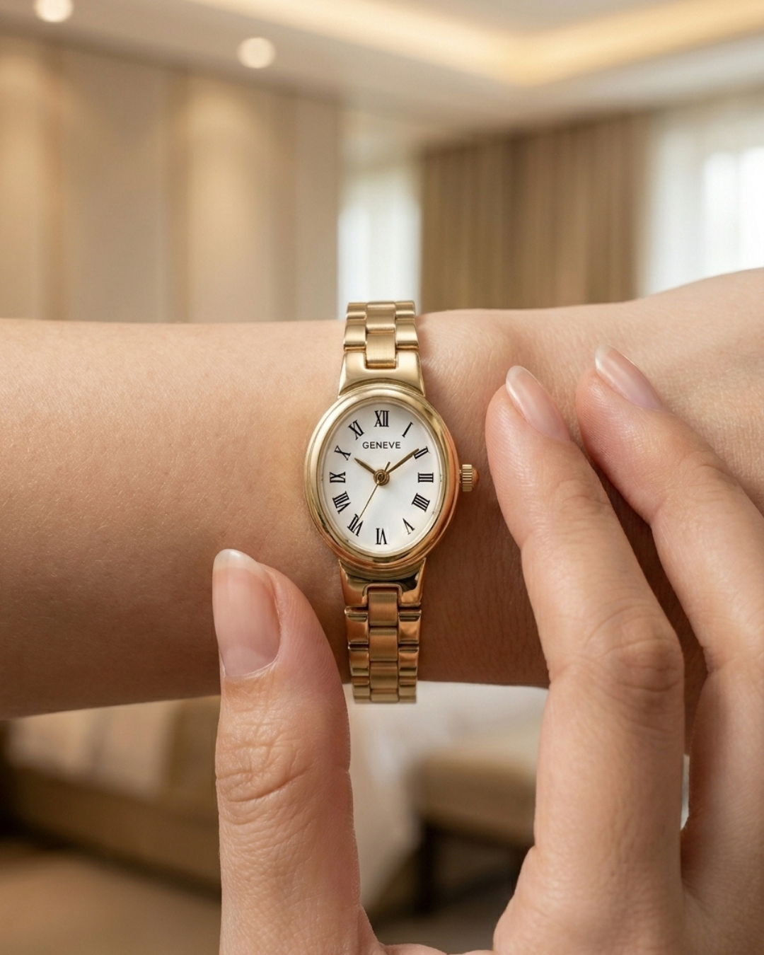Geneve Classic Oval Gilded Watch