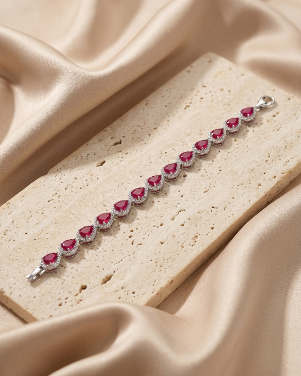 Crimson Scarlet Teardrop Bracelet