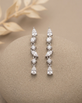Multi Shape Crystal Drop Stud Earrings Sterling Silver