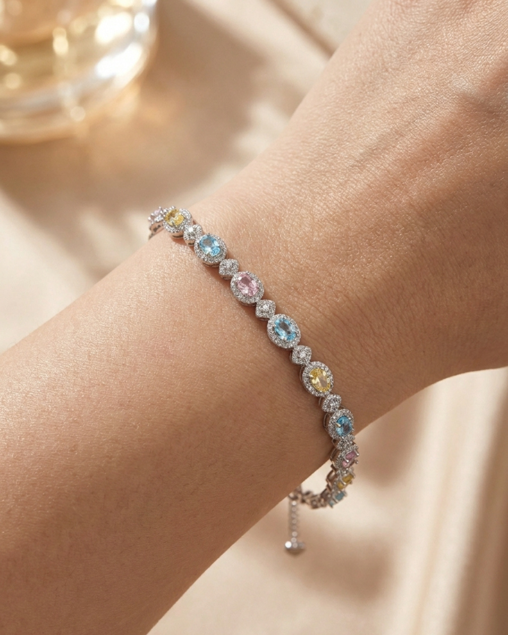 Pastel Rainbow Multi Gem Bracelet
