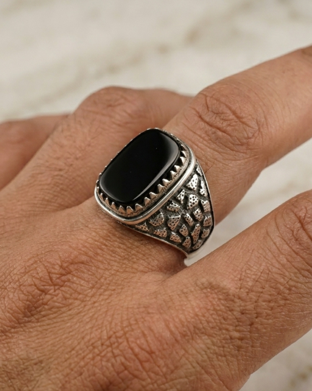 Shadow Mosaic Signet Ring
