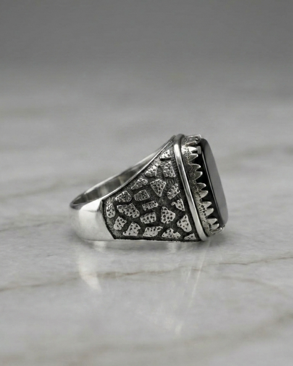 Shadow Mosaic Signet Ring