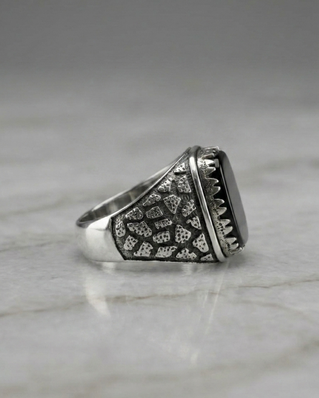 Shadow Mosaic Signet Ring
