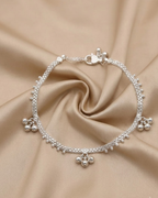 Mesh Bell Anklet Sterling Silver