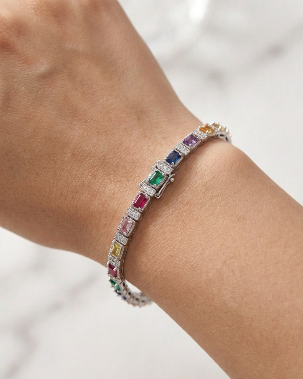 The Aurora Spectrum Emerald Bracelet