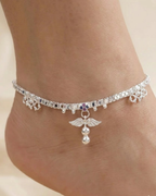 Angel Wings Anklet Sterling Silver