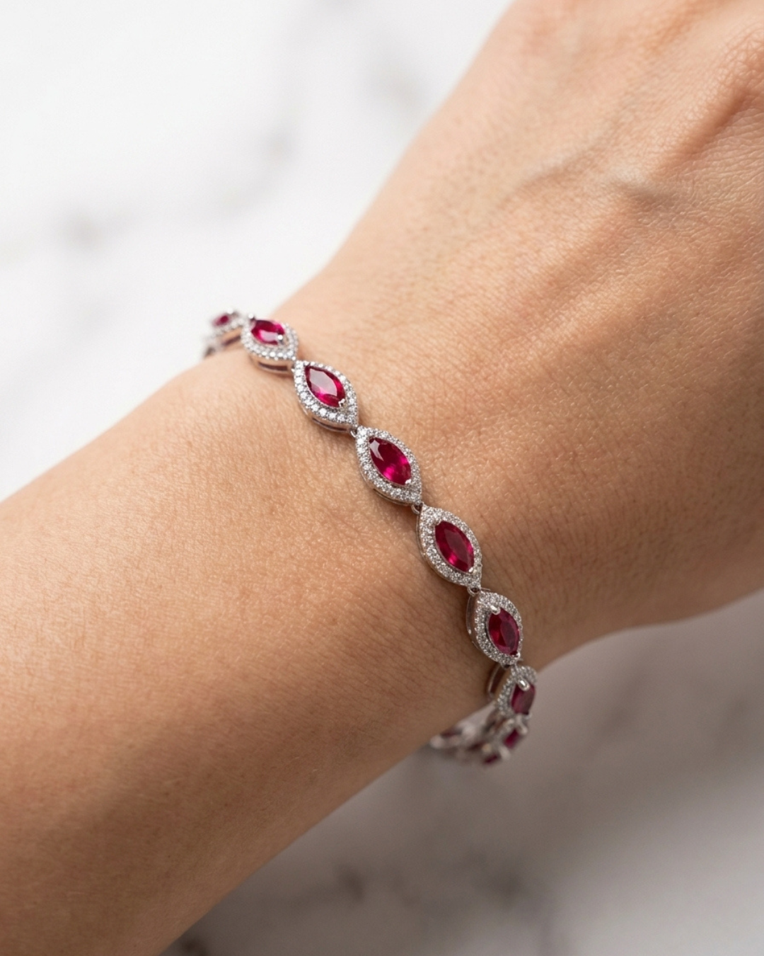 Ruby Red Marquise Bracelet