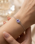 Radiant Amethyst Solitaire Bracelet