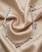 Stone & Enamel Motif Anklet Sterling Silver