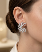 Pinwheel Swirl Stud Earrings Sterling Silver