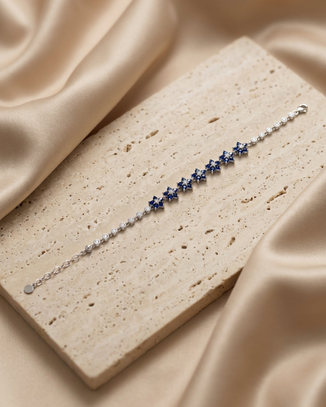 Sapphire Blossom Cluster Bracelet
