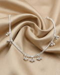 Triple Ghungroo Cluster Sterling Silver Anklet