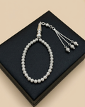 Textured 33-Bead Misbah Tasbeeh Sterling Silver