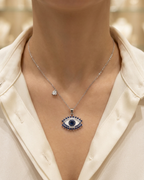 Evil Eye Necklace Sterling Silver