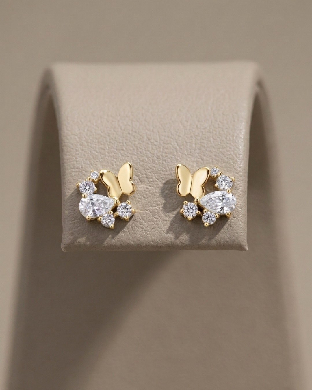 Butterfly Cluster Stud Earrings Sterling Silver