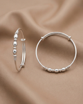 Beaded Bangle Set Sterling Silver