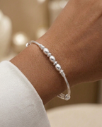 Beaded Bangle Set Sterling Silver