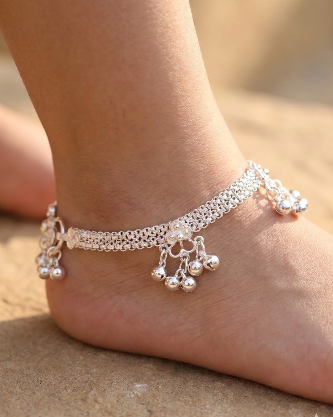 Kids Cluster Chain Anklet Silver