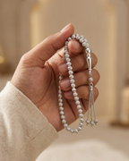 Textured 33-Bead Misbah Tasbeeh Sterling Silver