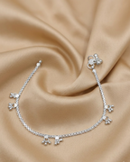 Charm & Gungroo Cluster Anklet Sterling Silver