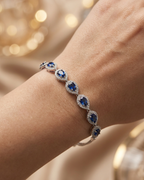 Royal Sapphire Teardrop Silver Bracelet