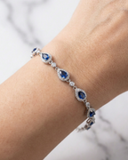 Cobalt Pear Halo Interlocking Bracelet