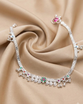 Floral Leaf Anklet Sterling Silver
