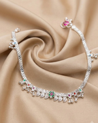 Floral Leaf Anklet Sterling Silver