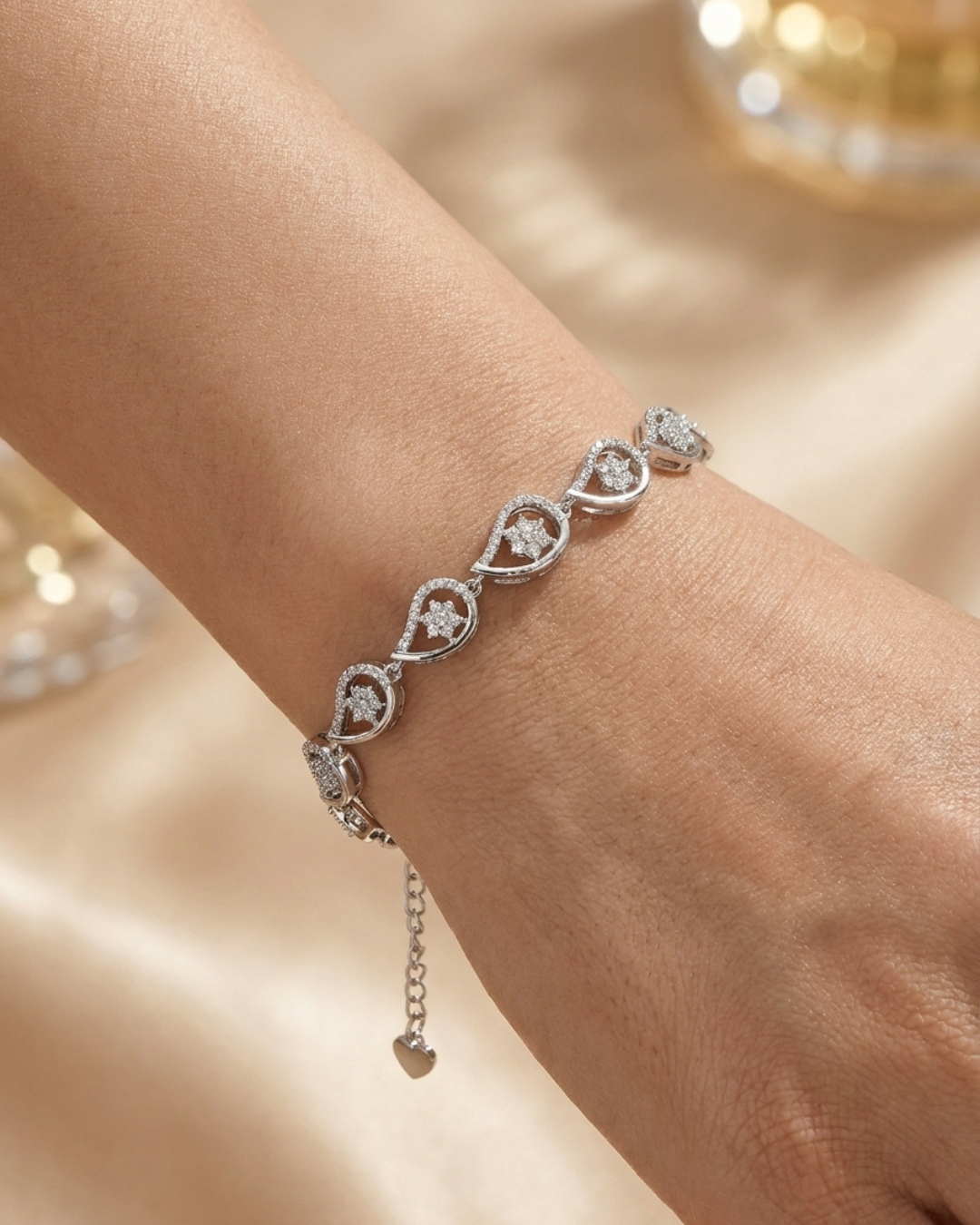 Crystal Paisley Starburst Charm Bracelet
