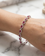 Imperial Ruby Marquise Silver Bracelet