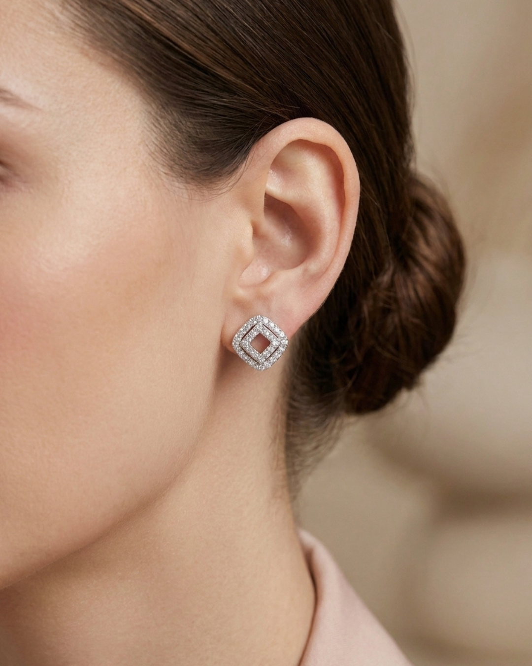 Geometric Rhombus Studs Earring Sterling Silver