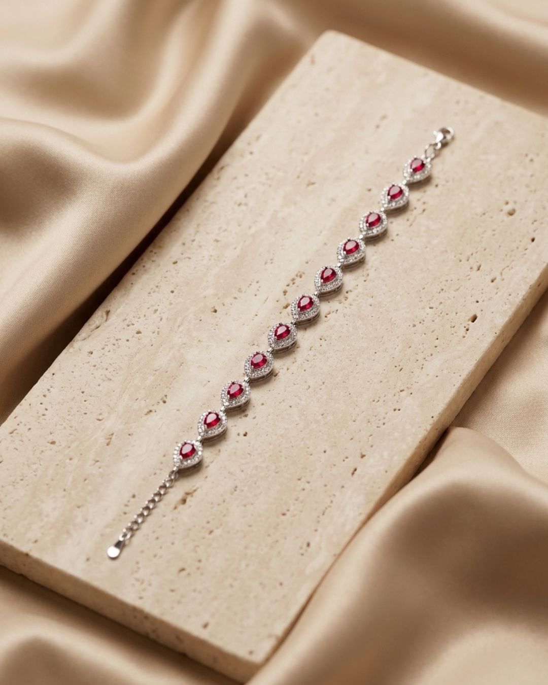 Ruby Tear Luxury Tennis Bracelet