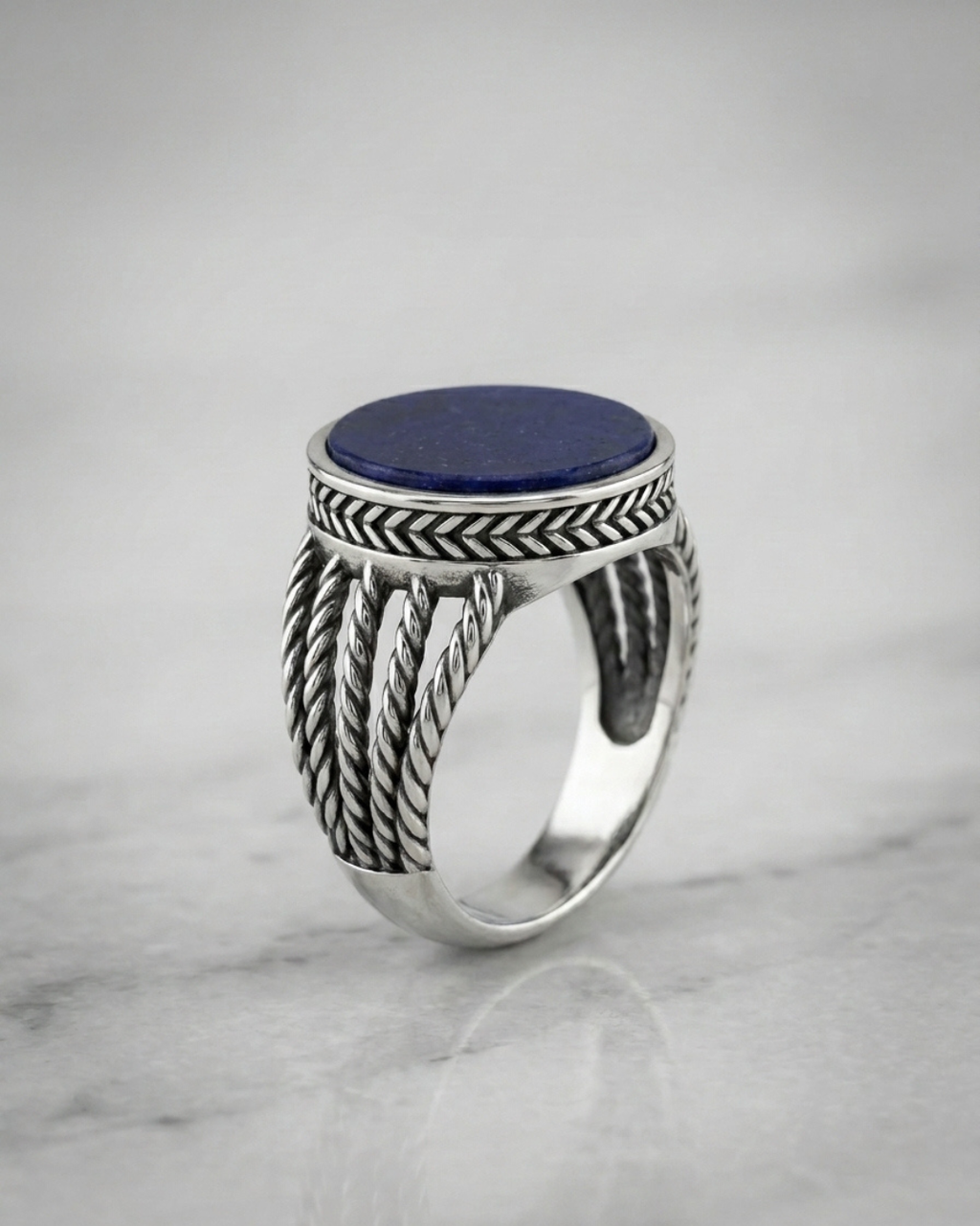 The Meridian Cobalt Rope Signet