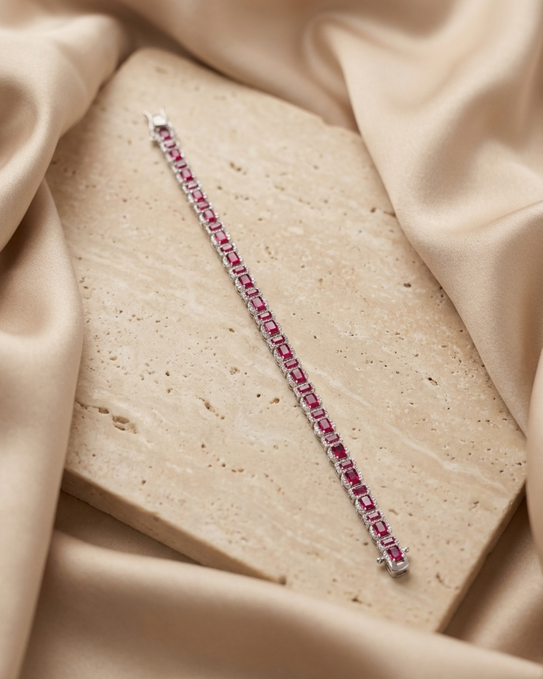 The Scarlet Ritz Emerald-Cut Tennis Bracelet