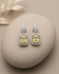 Radiant Yellow Halo Stud Earrings Sterling Silver