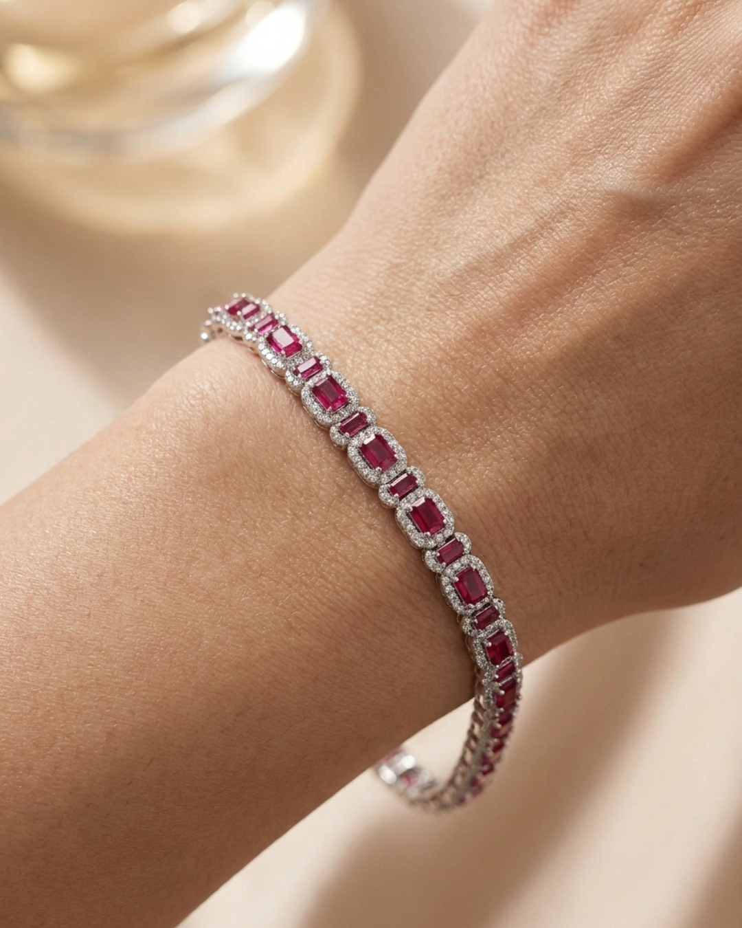 The Scarlet Ritz Emerald-Cut Tennis Bracelet