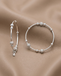 Sphere Bead Bangle Set Sterling Silver