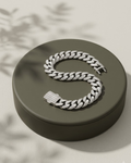 Textured Cuban Men's Bracelet Sterling Silver