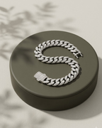 Textured Cuban Men's Bracelet Sterling Silver