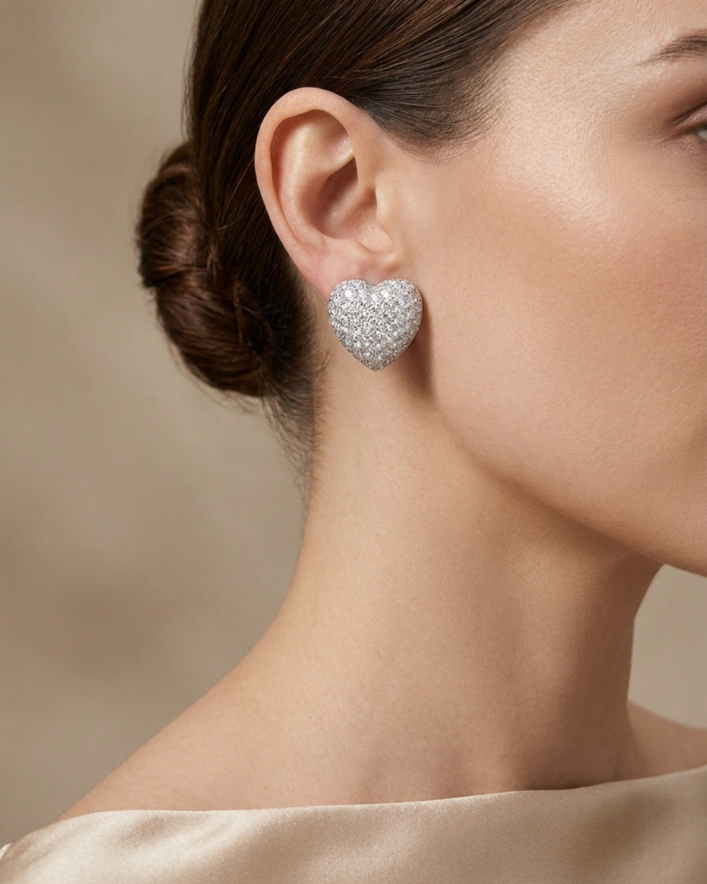 Heart Stud Earrings Sterling Silver