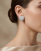 Heart Stud Earrings Sterling Silver