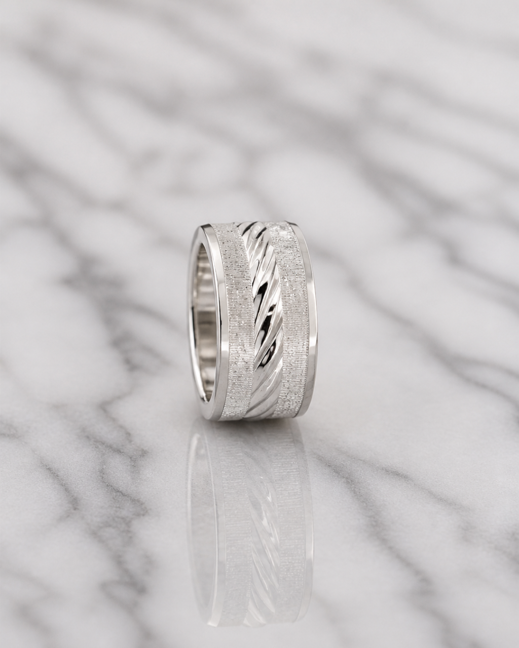 Titan Textured Silver Men’s Dibla Ring