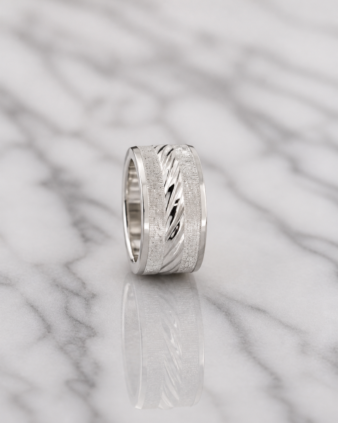 Titan Textured Silver Men’s Dibla Ring
